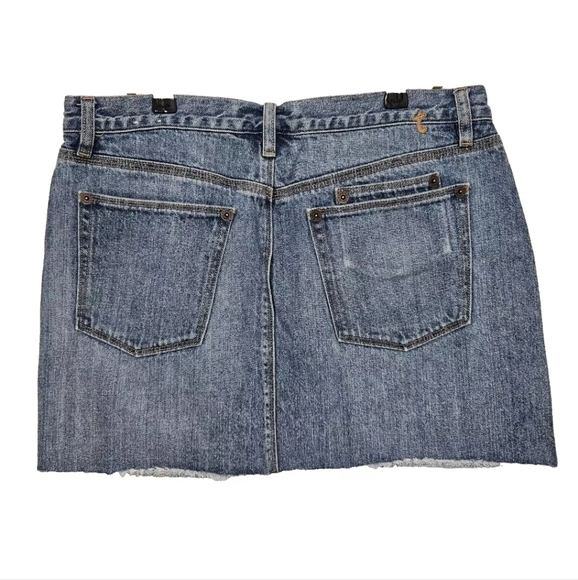 2004 Y2K Vintage Tommy Jeans Denim Mini Skirt Size 11 Fringe Hem Tommy Hilfiger - Picture 2 of 9